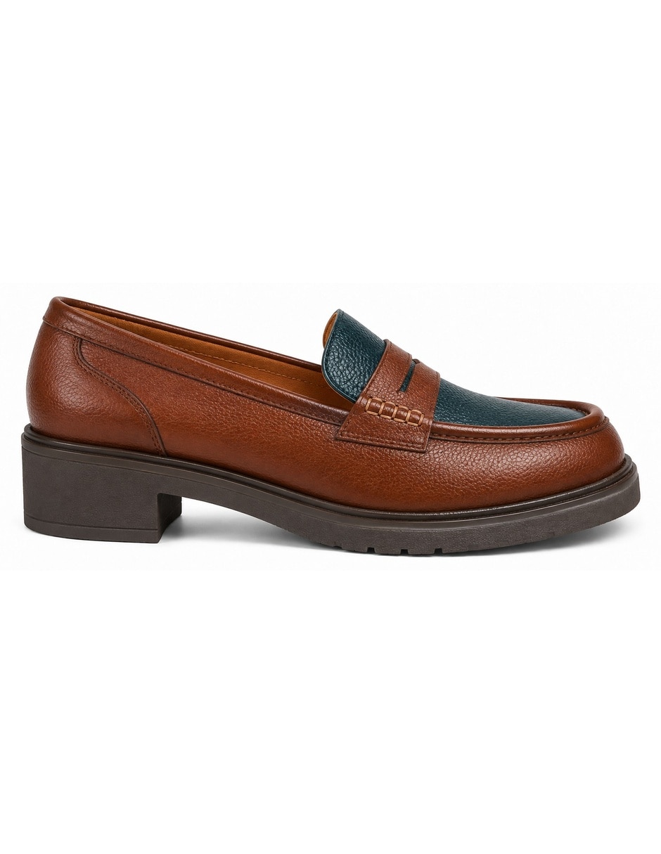 Mocasín de piel para mujer