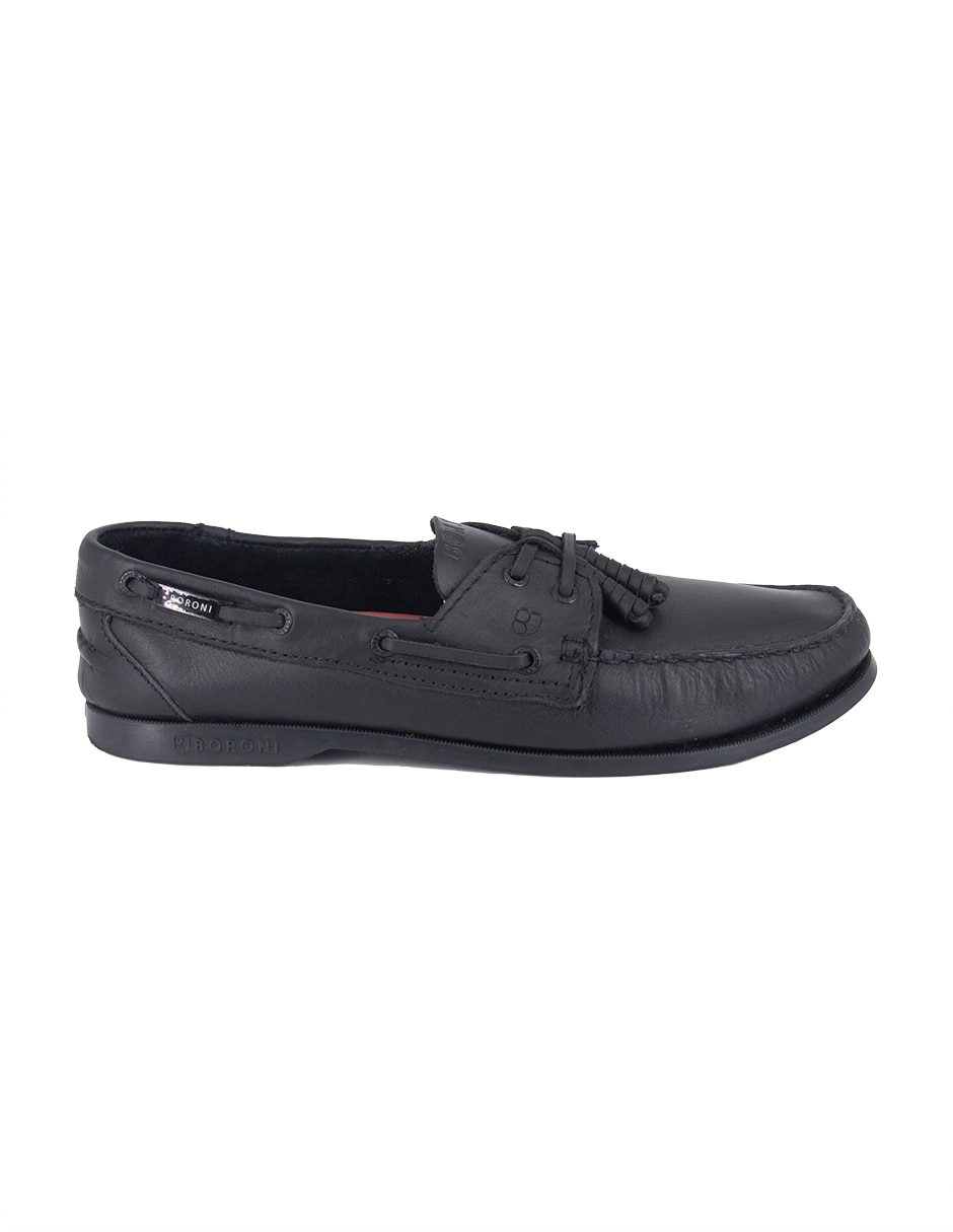 Mocasín marinero negro piel para hombre 2