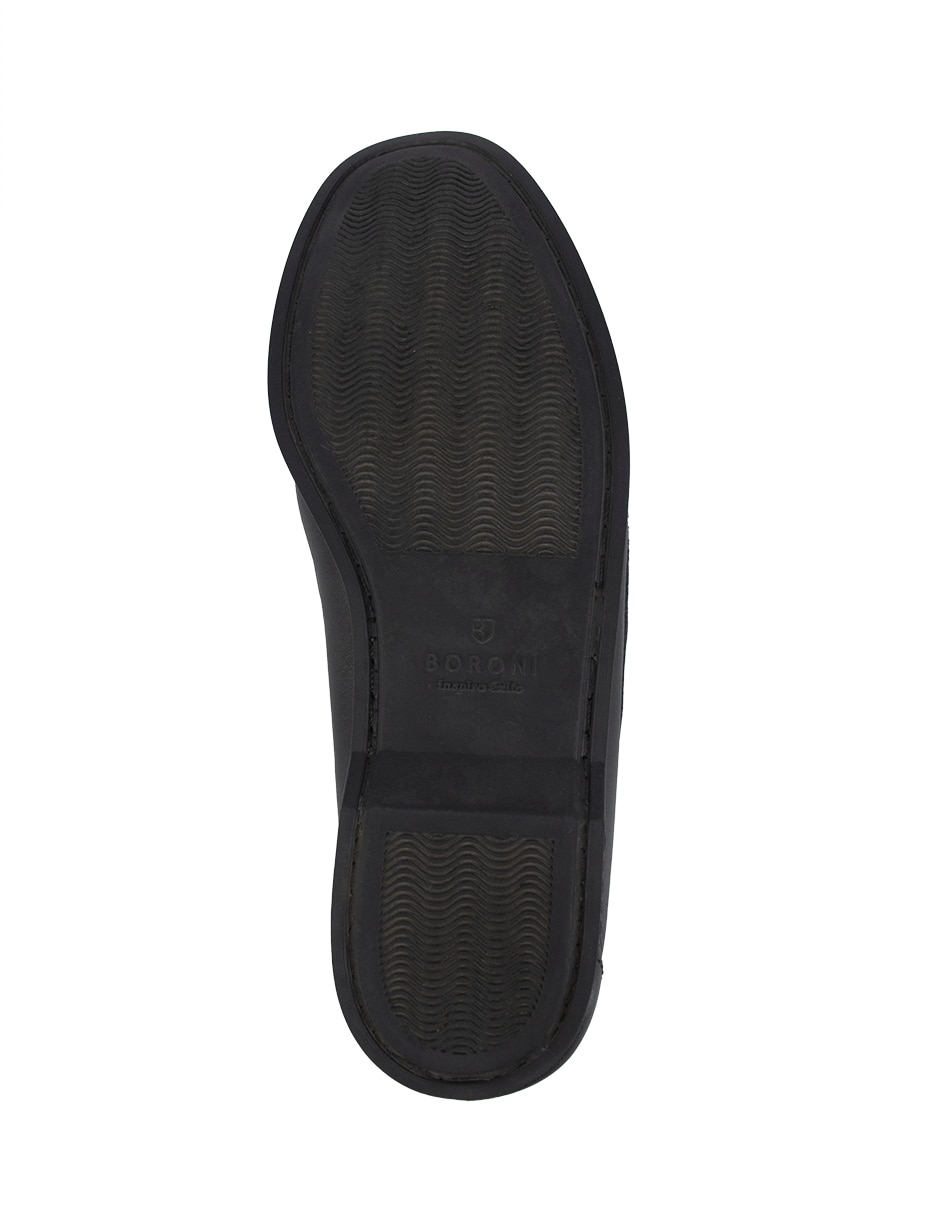Mocasín marinero negro piel para hombre 3
