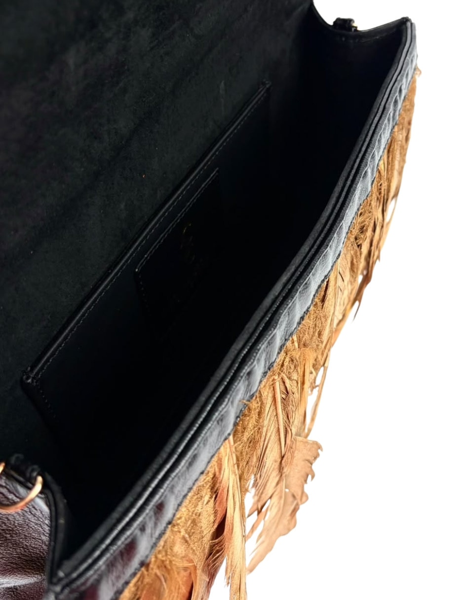 Bolsa clutch de piel para mujer
