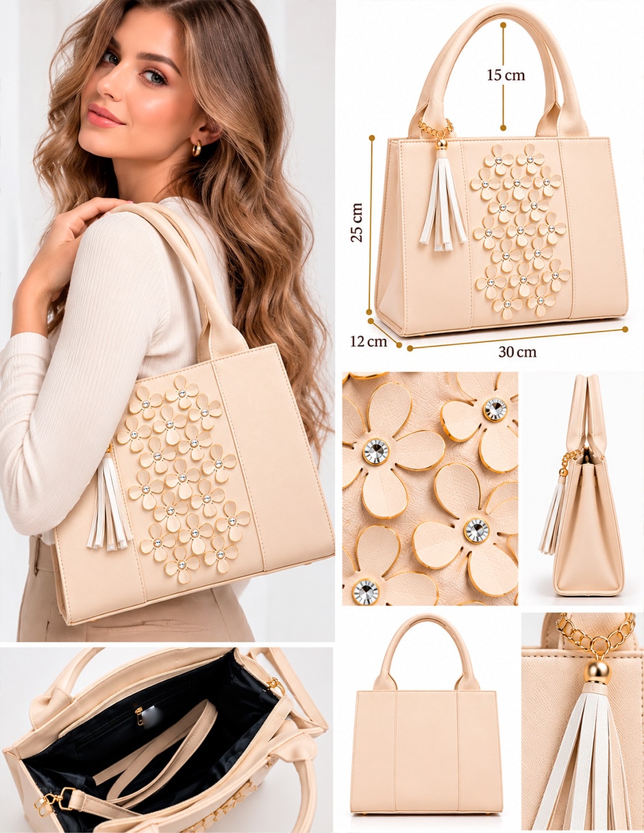 Bolsa tote flor para mujer 4