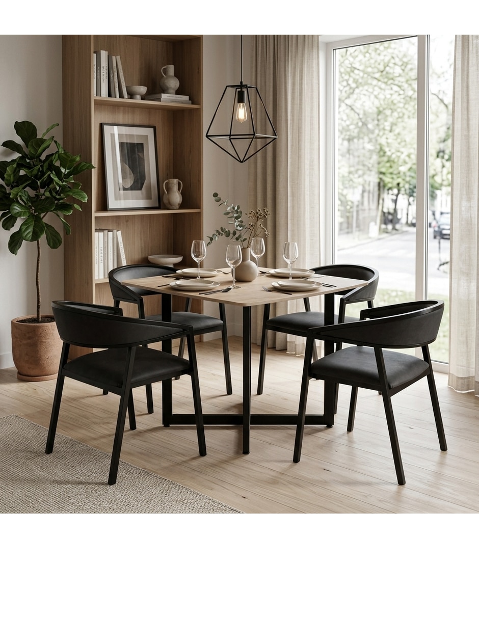 Comedor LUXEN + CAMILA para 4 personas de MDF 7