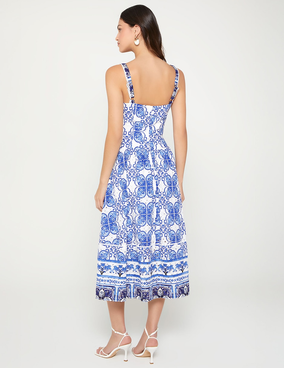 Vestido midi fiesta lujo mediterraneo para mujer 2